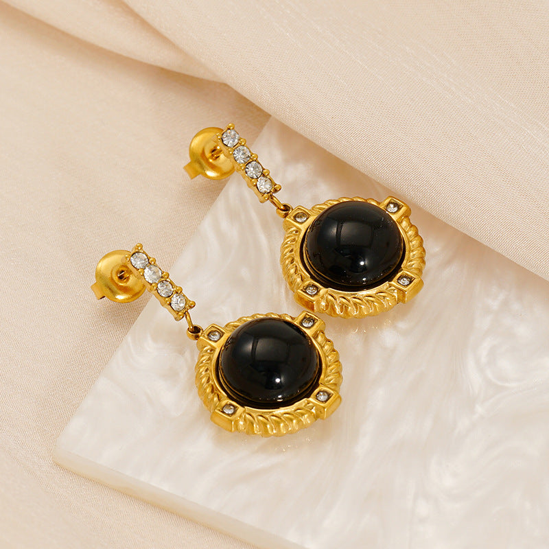 High Quality Wholesale Stainless Steel 18K Gold Diamond Butterfly Earrings Fashionable Trendy Design for Women